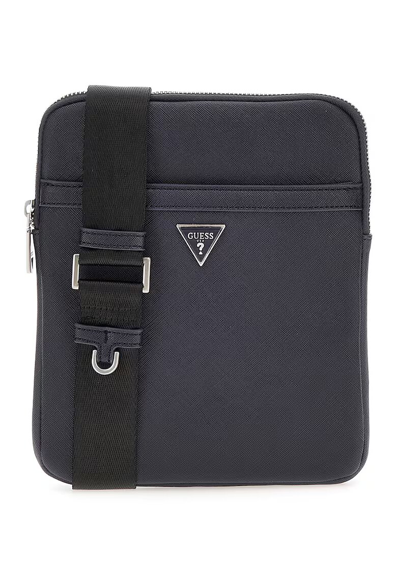 GUESS Geanta crossbody de piele ecologica cu logo Certosa - Albastru inchis