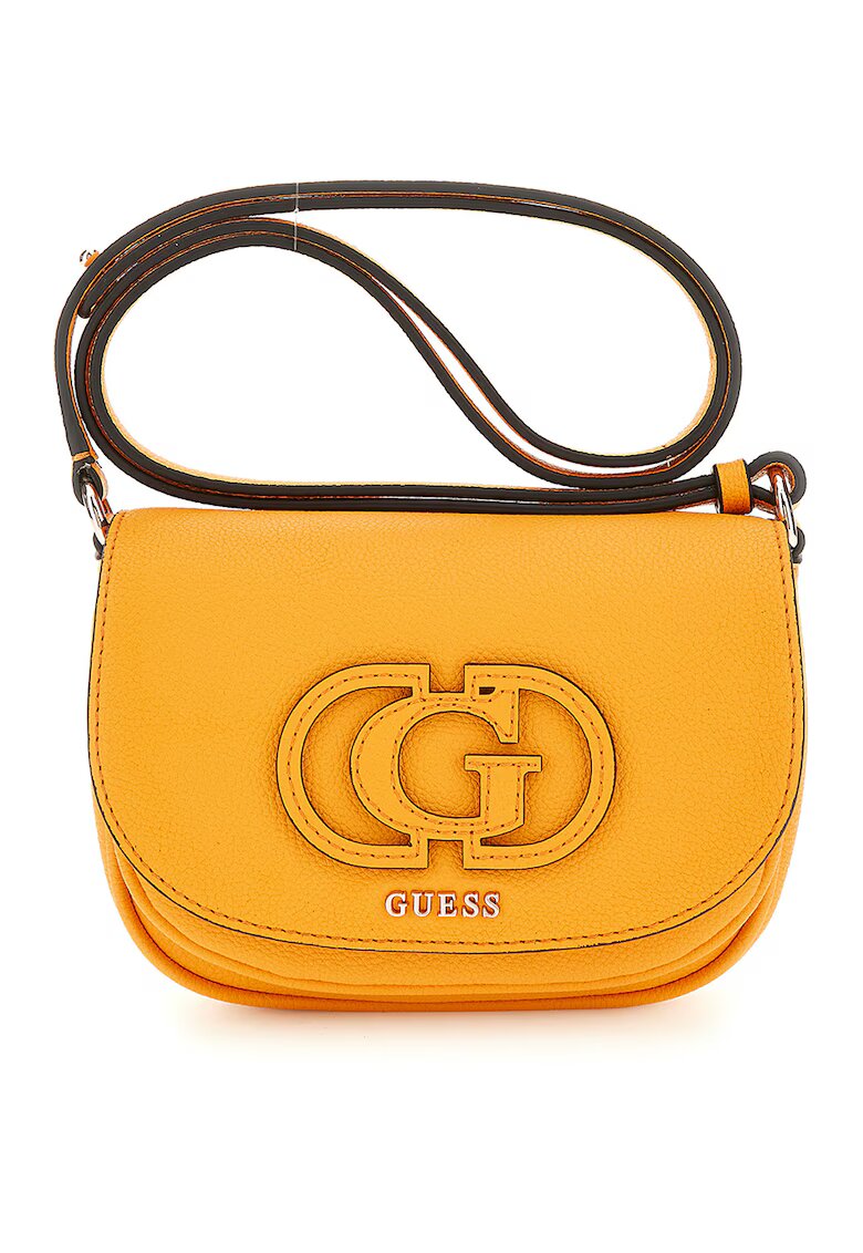 GUESS Geanta crossbody din piele ecologica cu clapa - Portocaliu