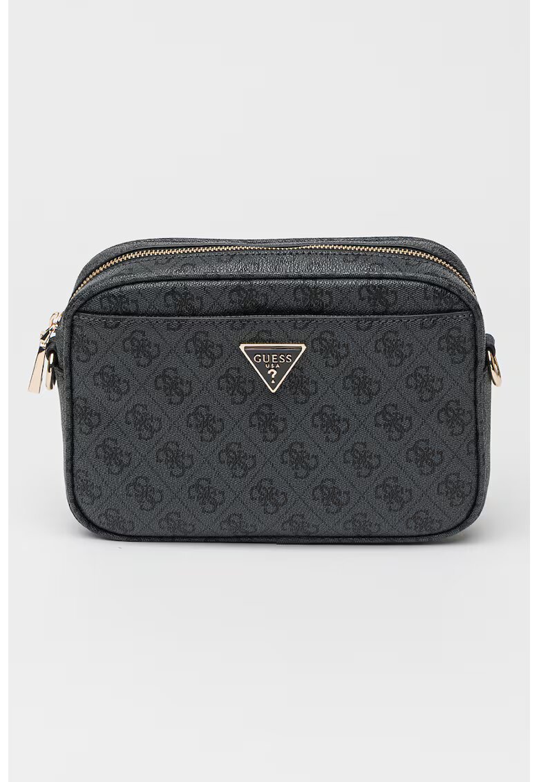GUESS Geanta crossbody din piele ecologica cu model logo Meridian - Negru stins