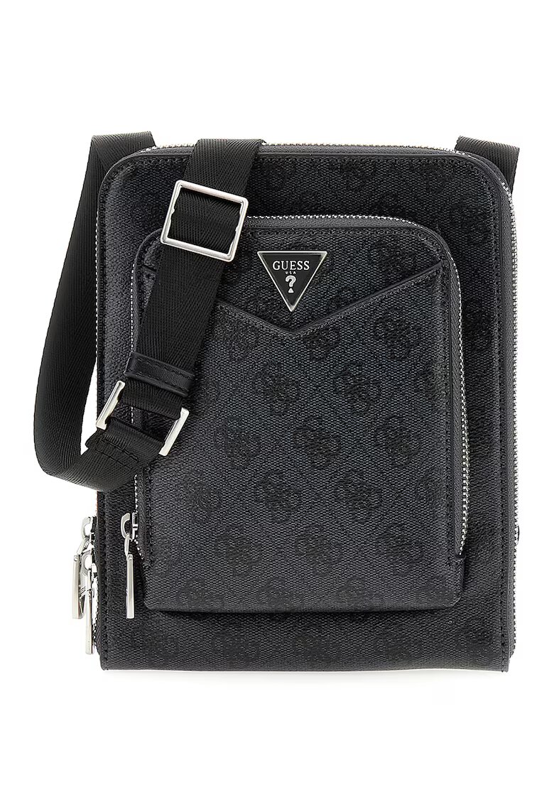 GUESS Geanta crossbody din piele ecologica cu model logo Siena - Negru