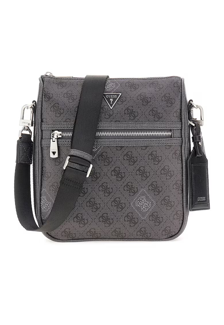 GUESS Geanta crossbody din piele ecologica cu model monograma - Gri inchis