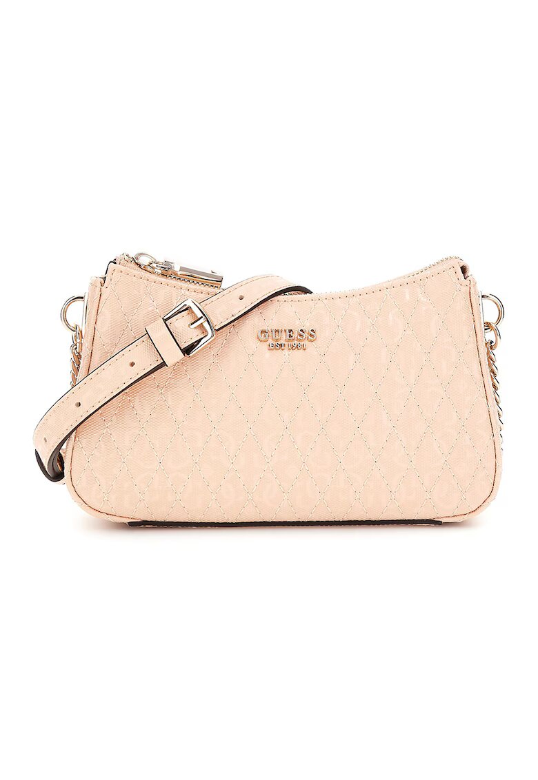 GUESS Geanta crossbody mini din piele ecologica cu logo metalic Betula - Piersica