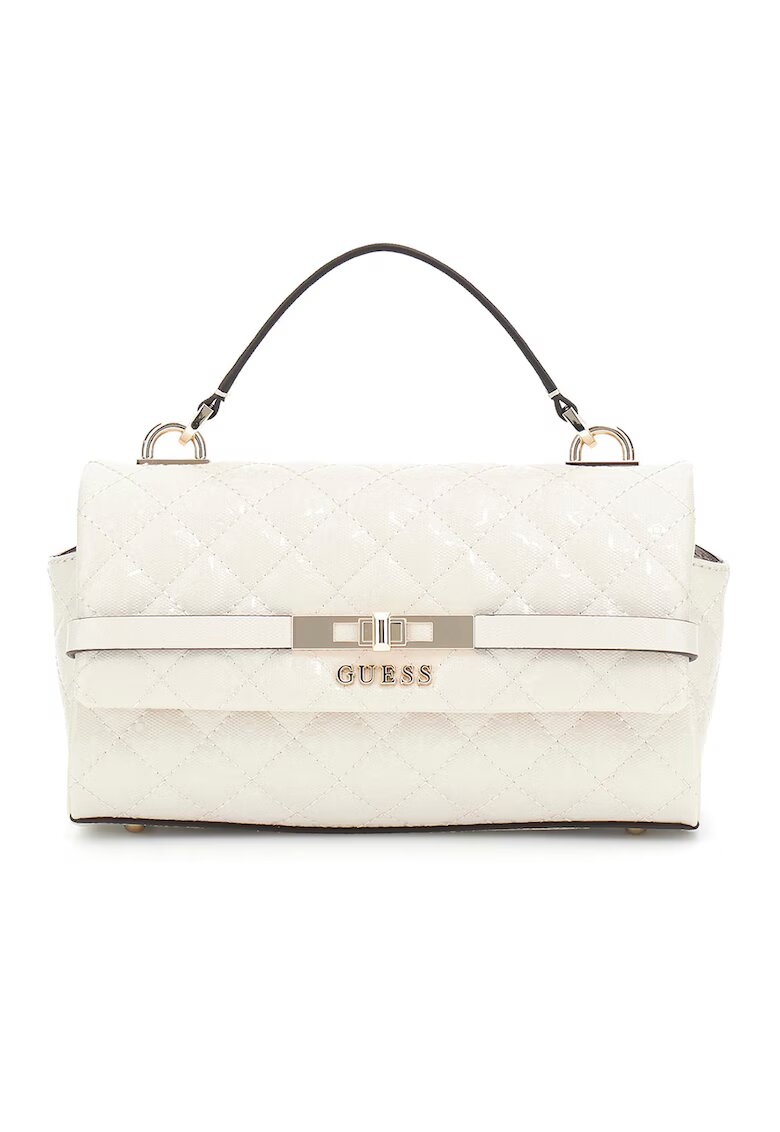 GUESS Geanta cu aspect matlasat si maner - Maro taupe deschis