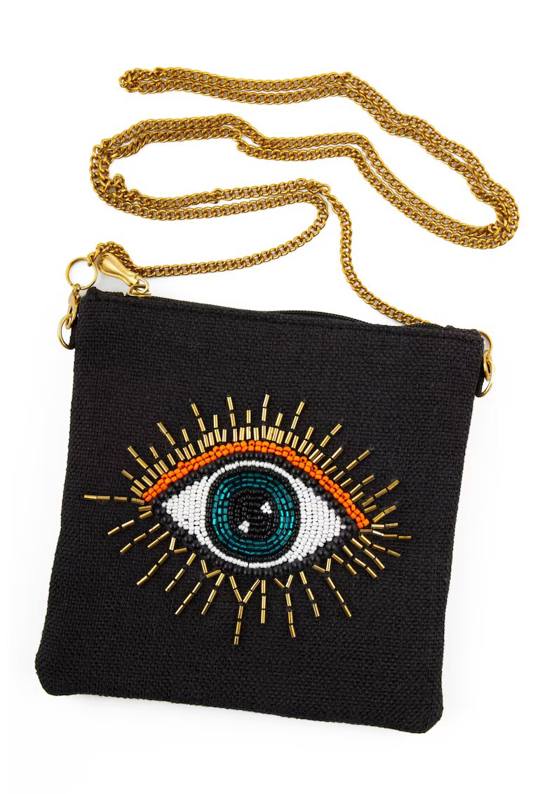 GUESS Geanta de dama - Cecily - neagra - 15x16x2cm - din iuta