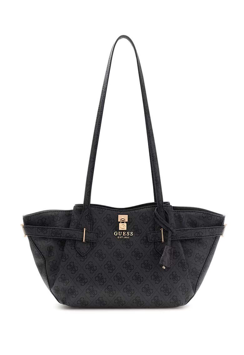 GUESS Geanta de umar cu model monograma Yesba - Gri antracit