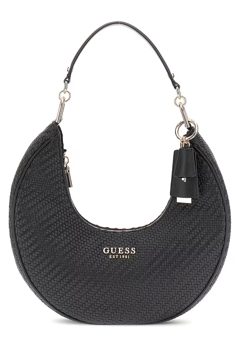 GUESS Geanta de umar in forma de semiluna - Negru