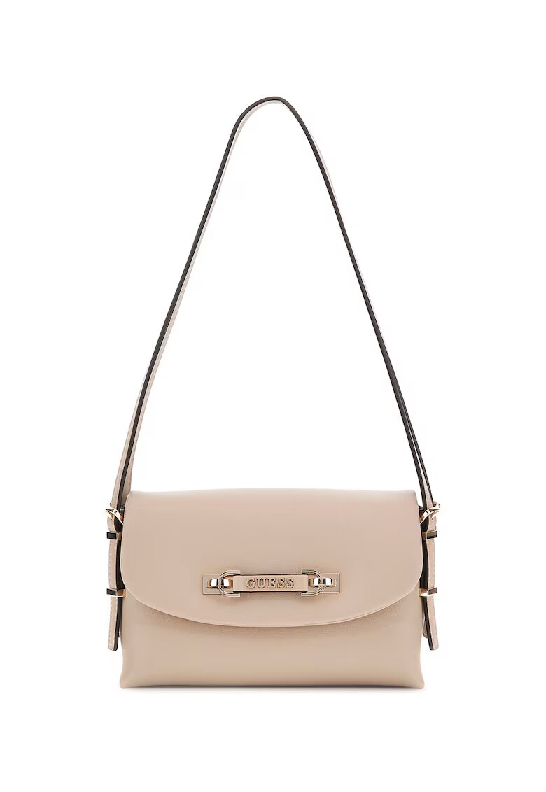 GUESS Geanta din piele ecologica cu bareta de umar - Maro taupe deschis
