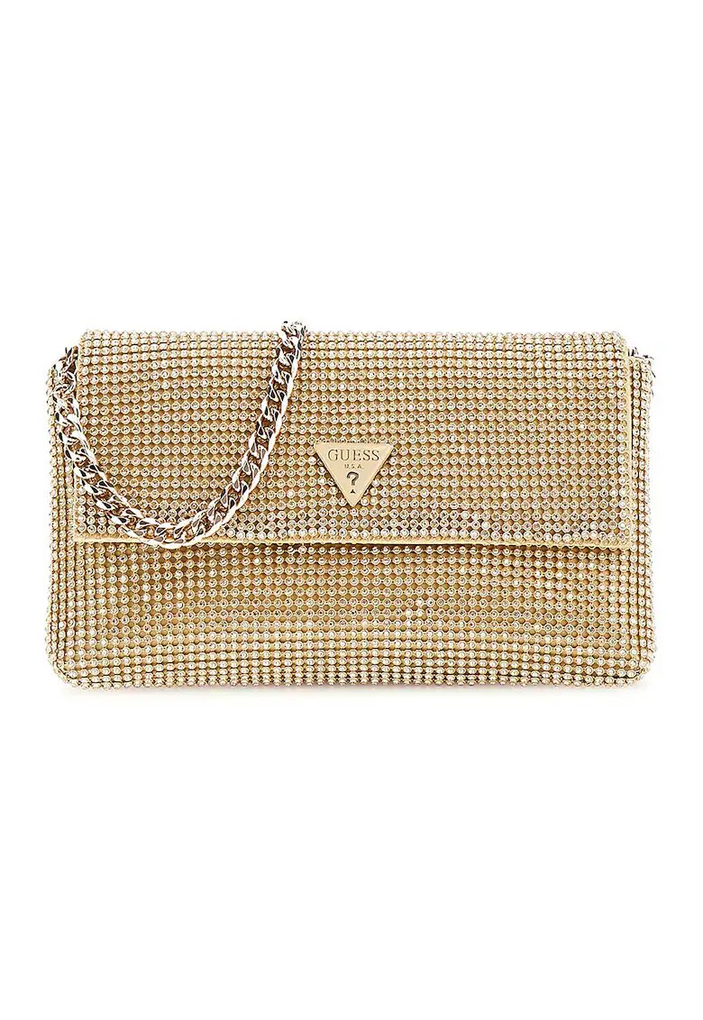 GUESS Geanta plic cu strasuri - Auriu