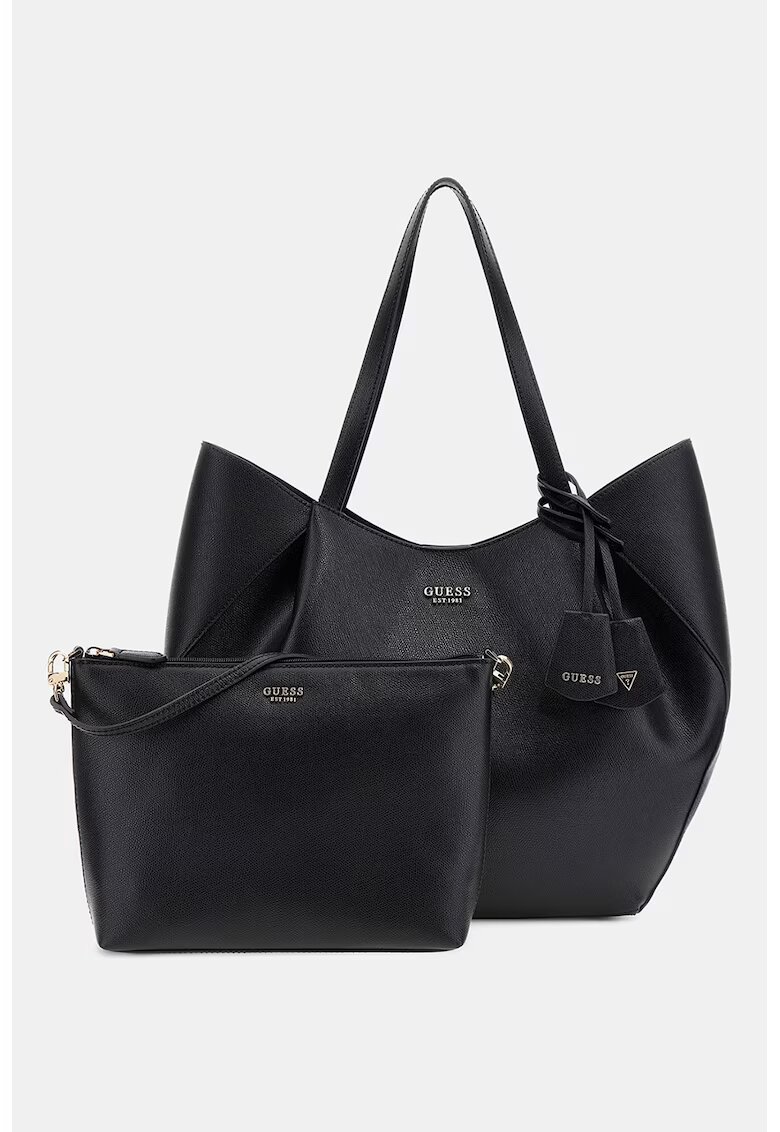 GUESS Geanta shopper din piele ecologica cu etui detasabil - Negru