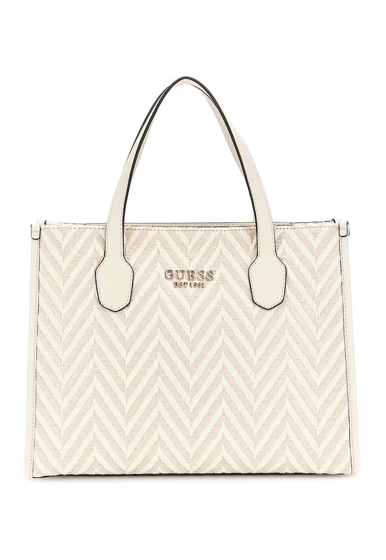 GUESS Geanta tote cu model Silvana - Crem