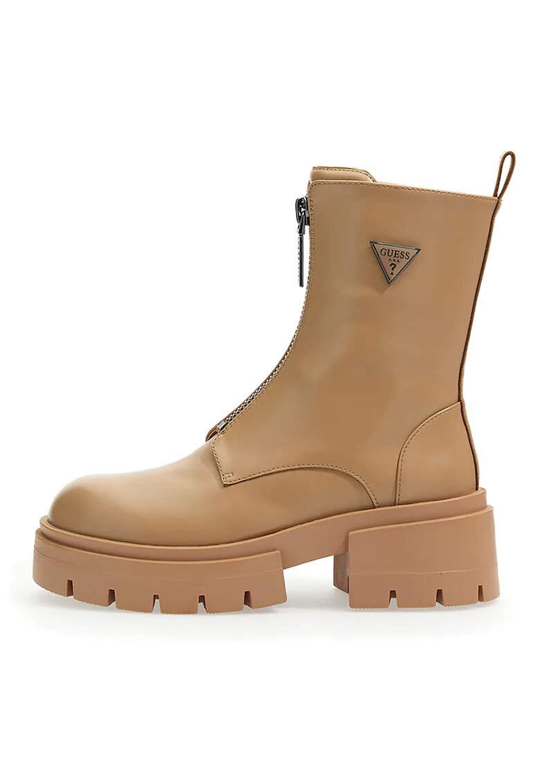 GUESS Ghete cu fermoar si aspect masiv - Caramel