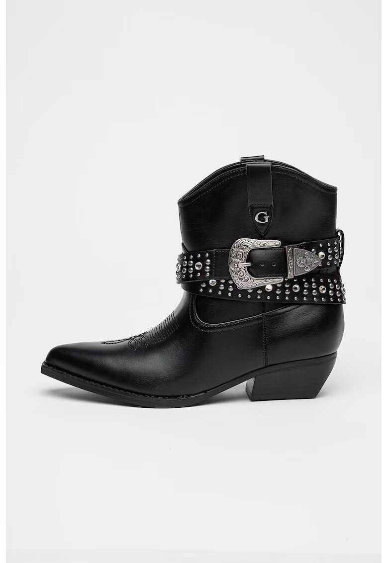 GUESS Ghete cu toc si aplicatii de tinte Lansly - Negru