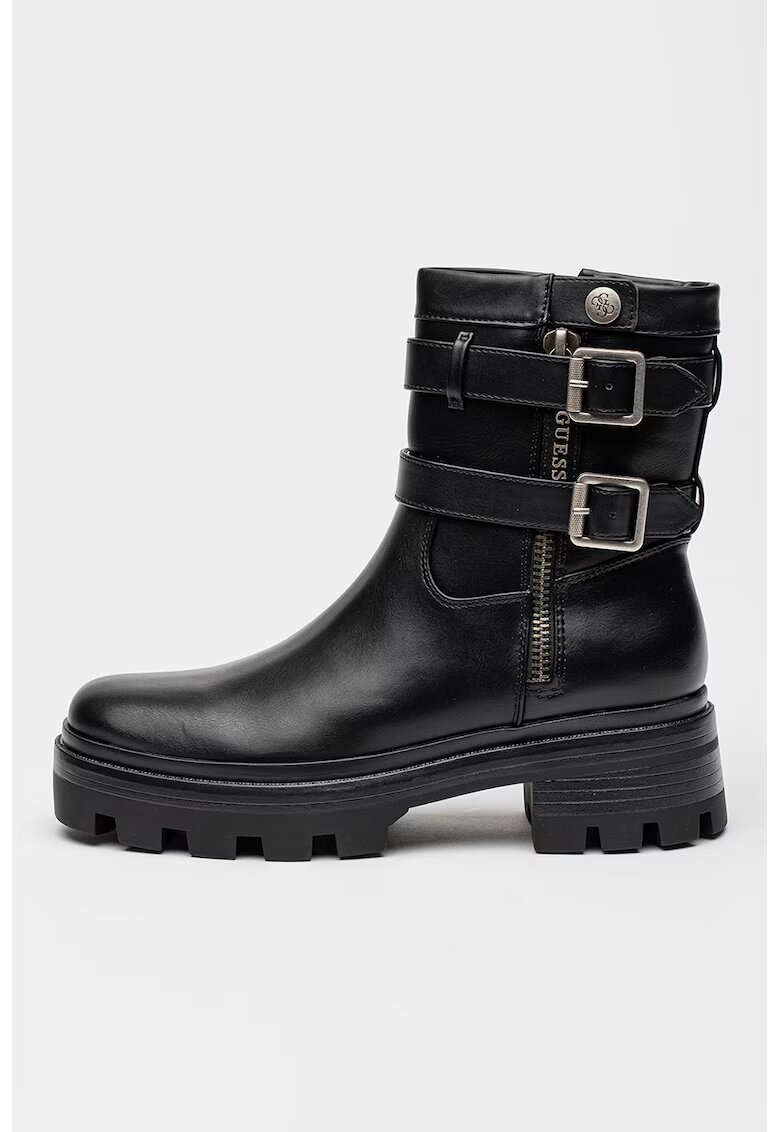 GUESS Ghete de piele ecologica cu barete decorative - Negru