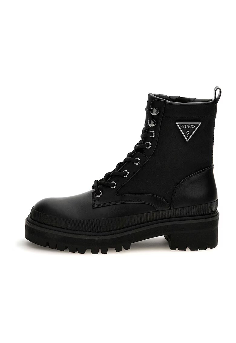 GUESS Ghete de piele ecologica cu insertii de material textil - Negru