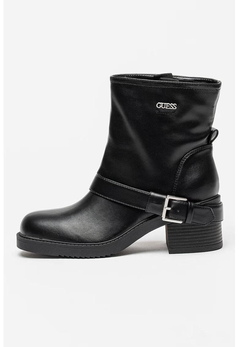 GUESS Ghete de piele ecologica cu toc masiv - Negru