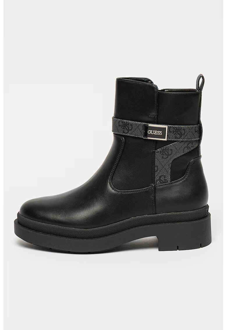 GUESS Ghete de piele ecologica Ovelle - Negru/Gri inchis