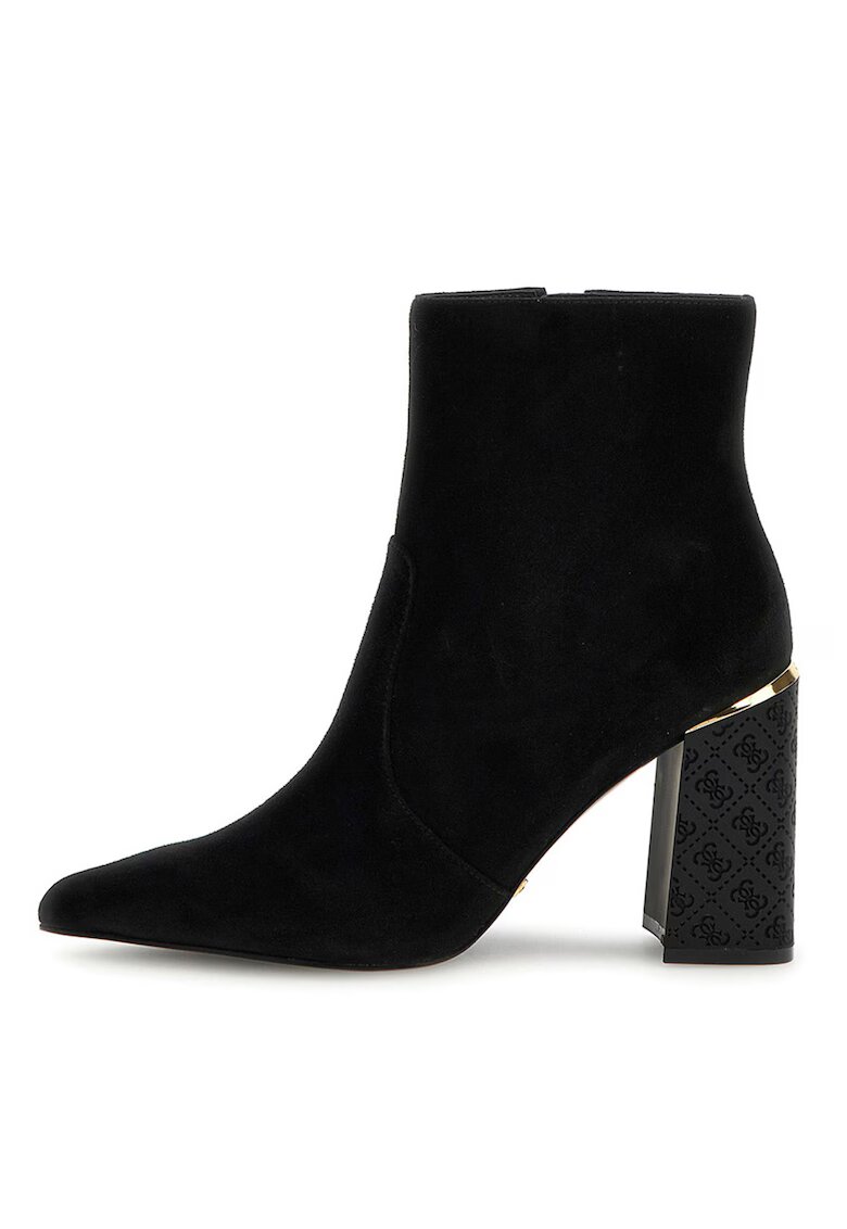 GUESS Ghete din piele cu toc - Negru