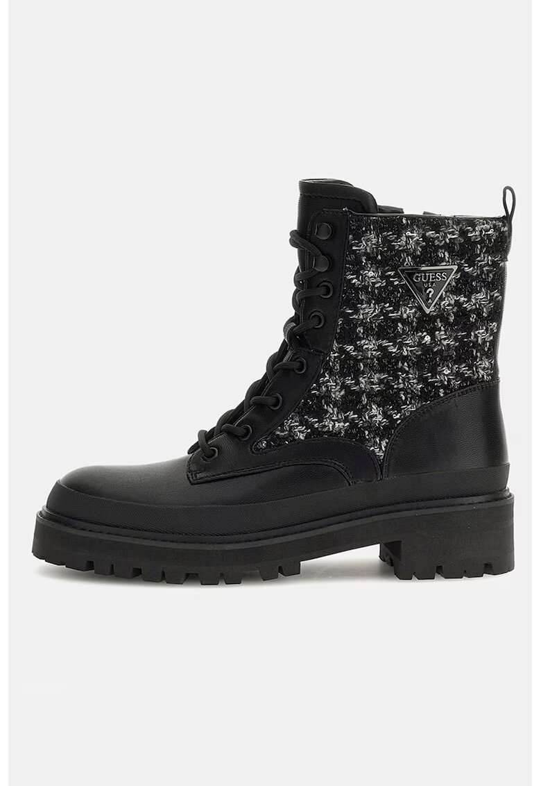 GUESS Ghete din pielee cologica cu insertii din material textil - Negru