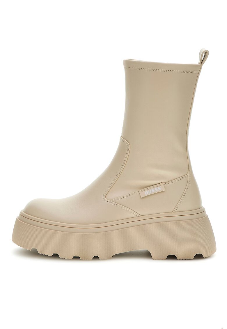 GUESS Ghete flatform de piele ecologica Nerea - Crem