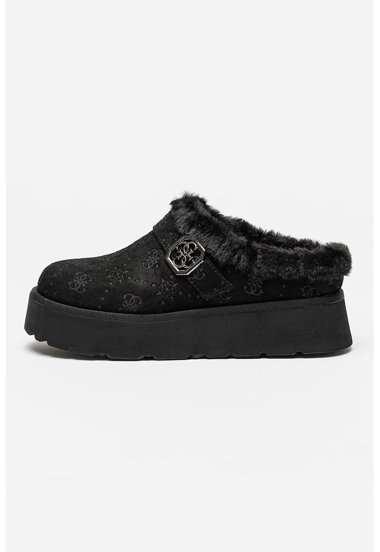 GUESS Ghete flatform fara inchidere - Negru