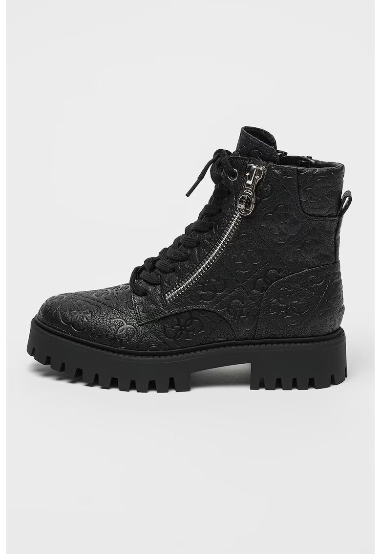 GUESS Ghete texturate de piele Fiona - Negru