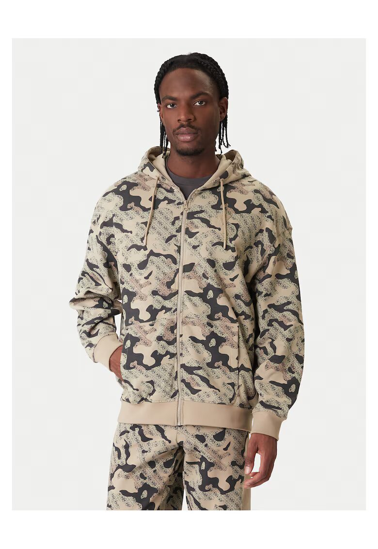 GUESS Hanorac barbati bej camo -