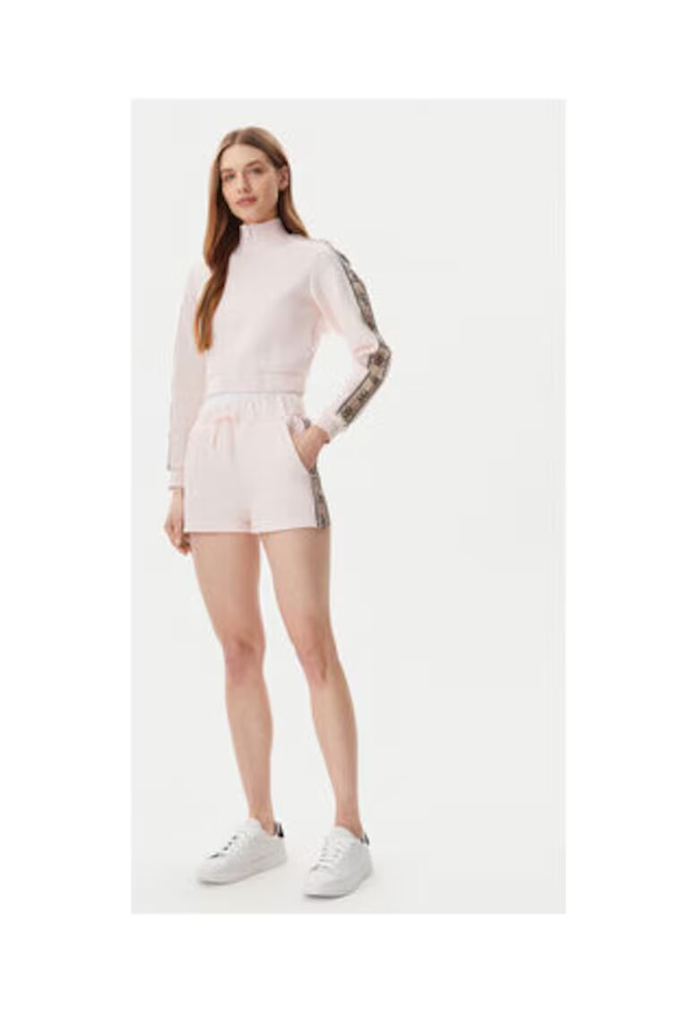 GUESS Hanorac crop cu detaliu logo
