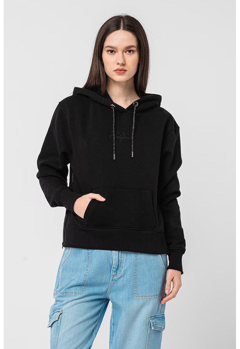 GUESS Hanorac cu buzunar kangaroo - Negru