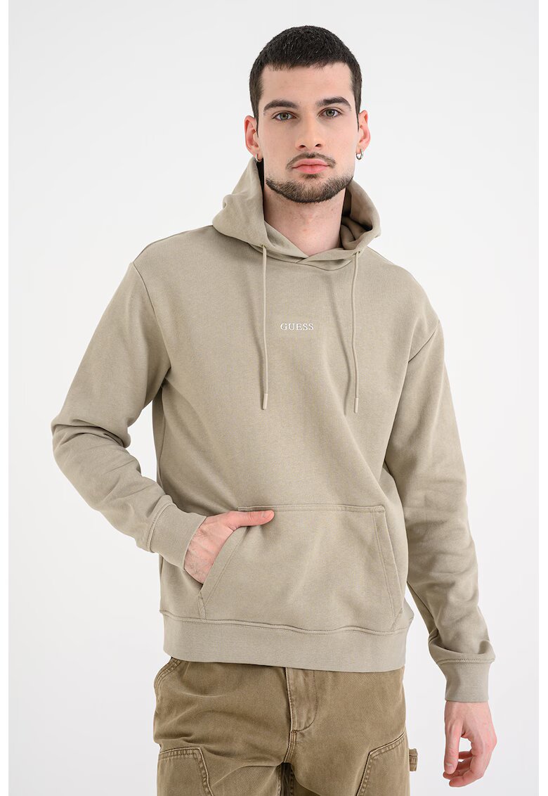 GUESS Hanorac cu buzunar kangaroo pentru antrenament - Verde sparanghel