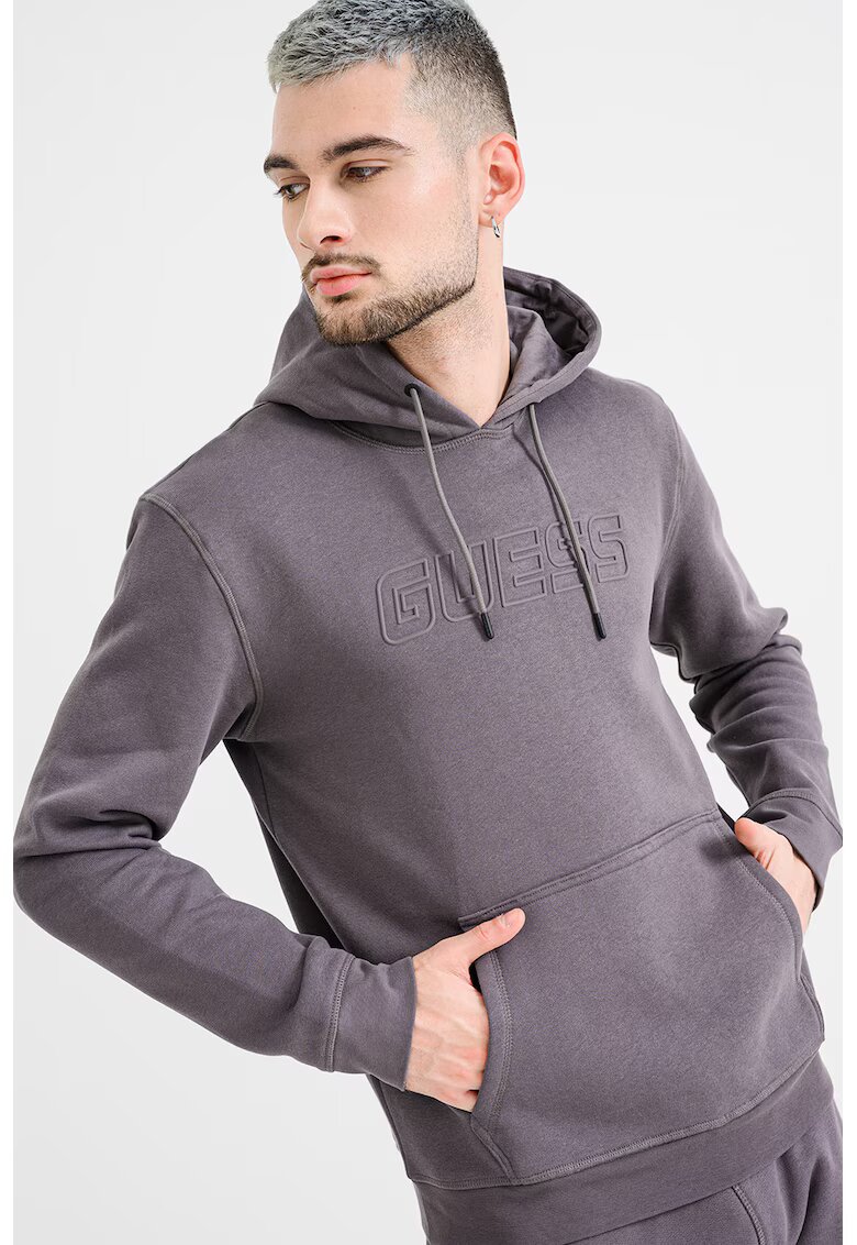 GUESS Hanorac cu buzunar kangaroo - pentru fitness - Violet deschis