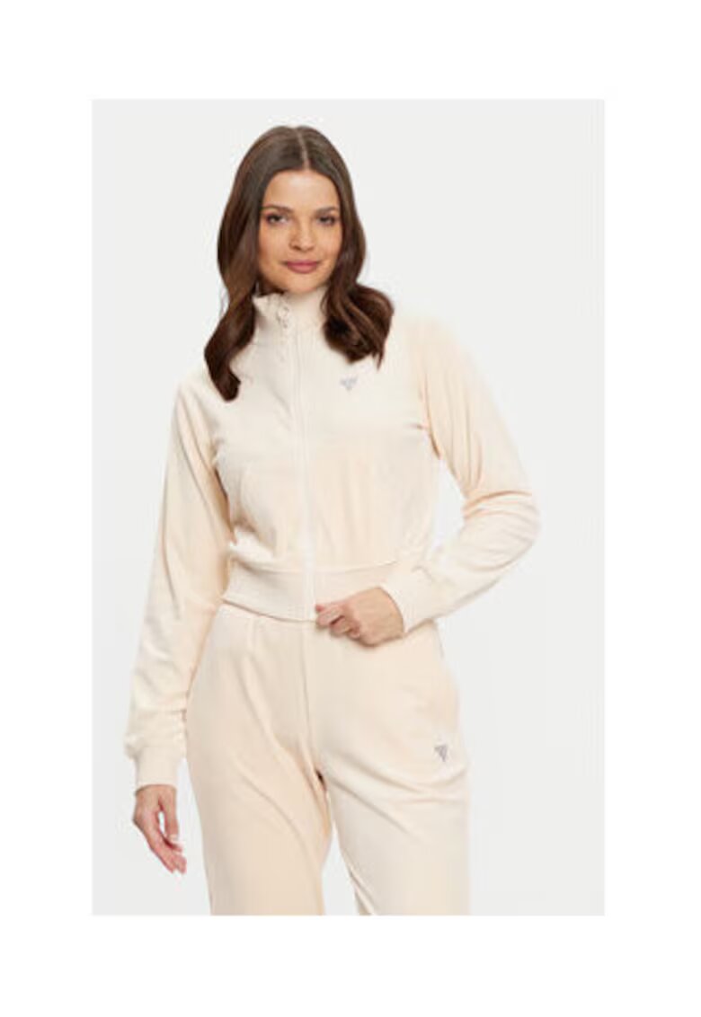 GUESS Hanorac cu model uni si maneci lungi