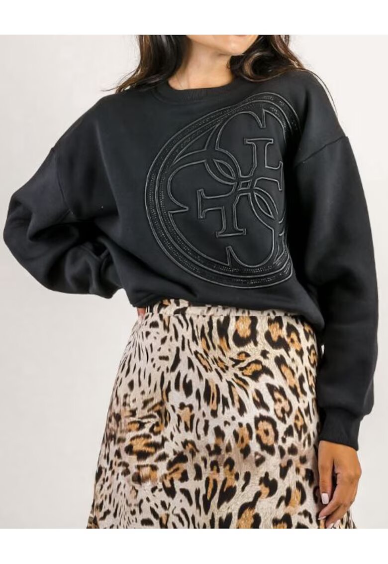 GUESS Hanorac dama bumbac/poliester - negru