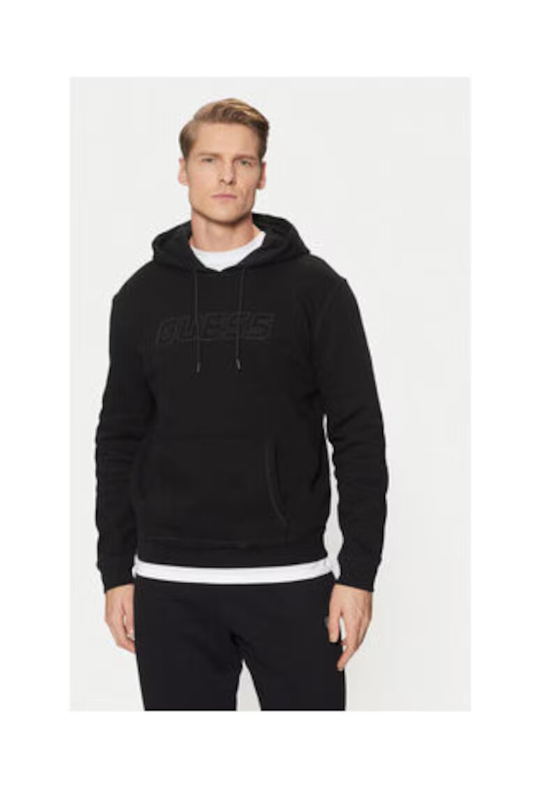 GUESS Hanorac din amestec de bumbac cu buzunar kangaroo