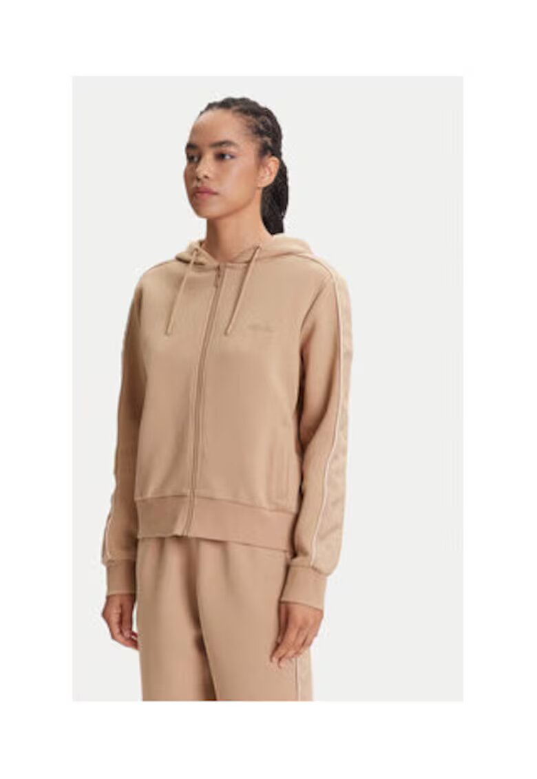 GUESS Hanorac din amestec de bumbac cu mansete elastice si gluga
