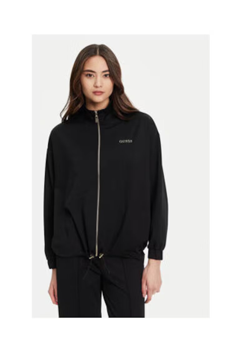 GUESS Hanorac elegant cu guler polo - Negru
