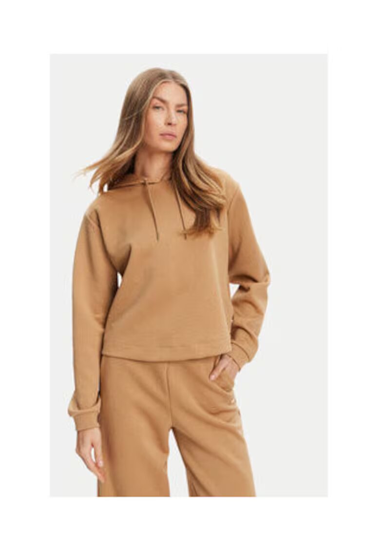GUESS Hanorac striat din amestec de poliester cu snur de ajustare