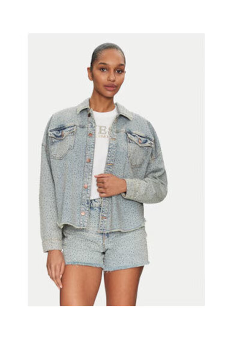 GUESS Jacheta din denim cu model uni