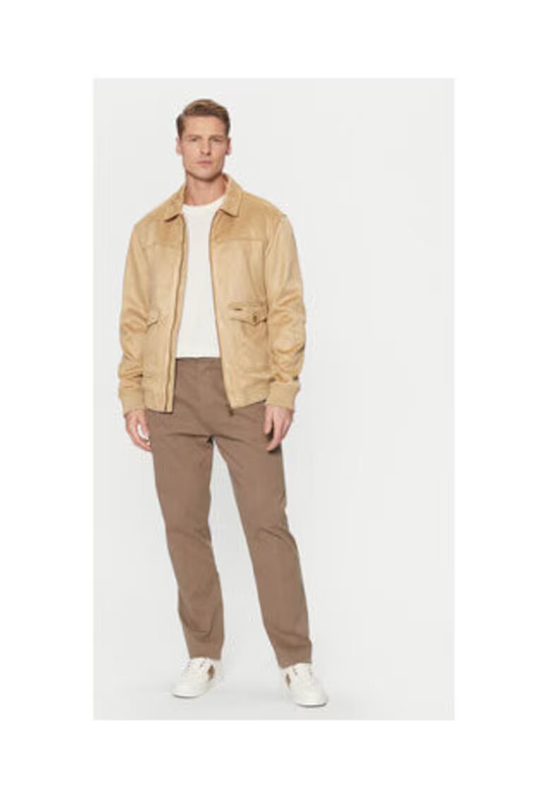 GUESS Jacheta regular fit din piele intoarsa ecologica