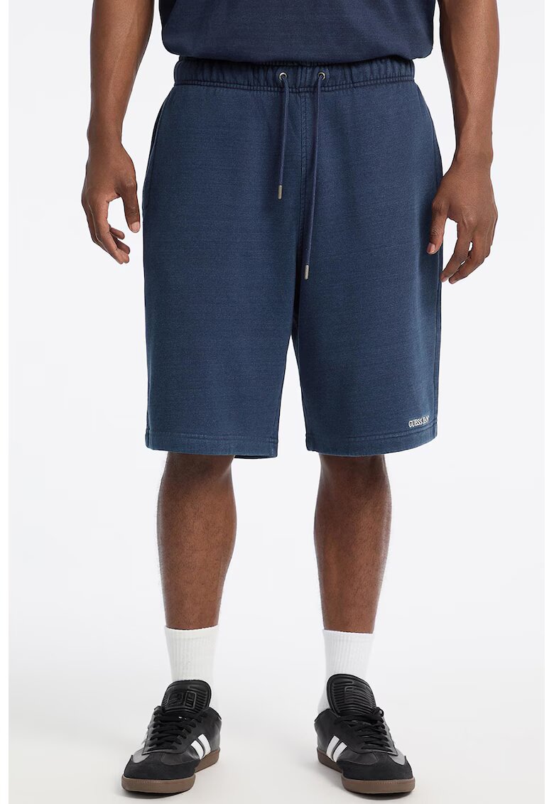 GUESS JEANS Bermude sport relaxed fit de bumbac - Albastru indigo