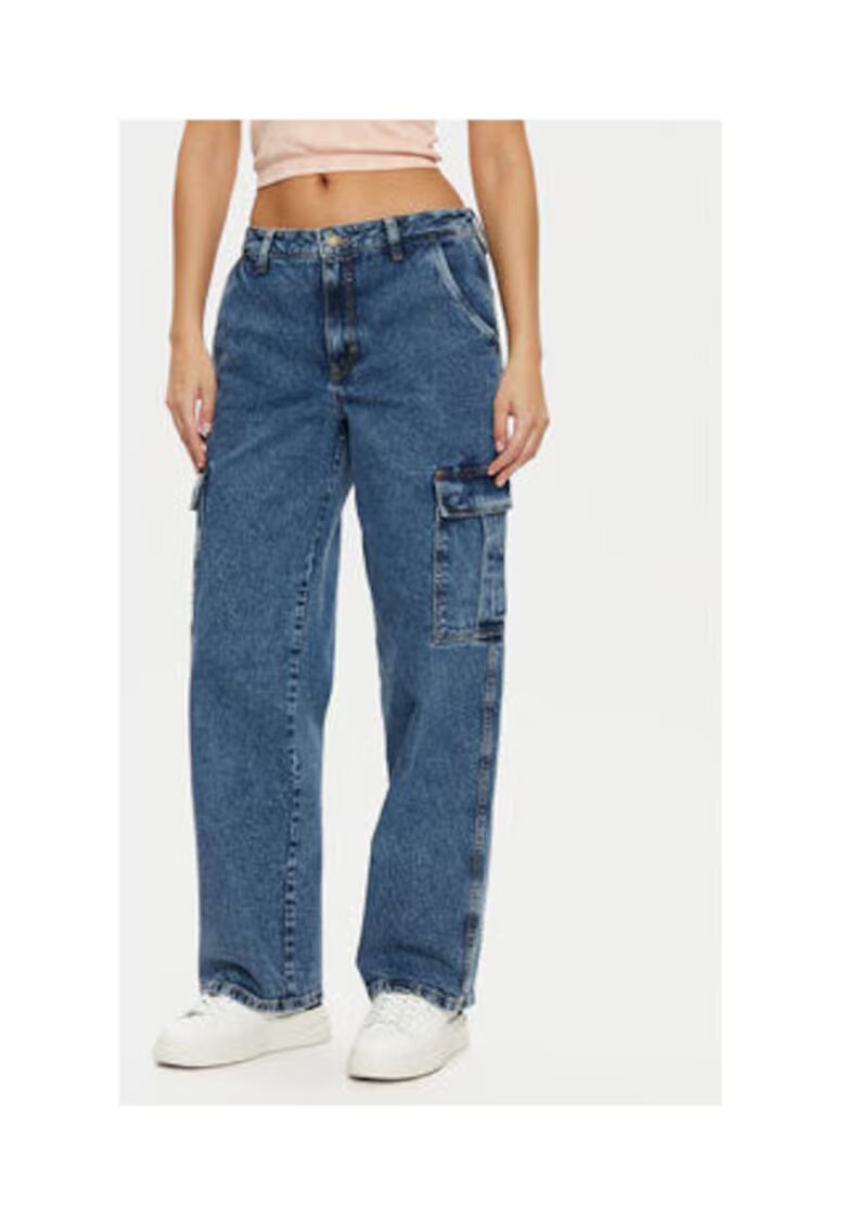 GUESS JEANS Blugi cargo cu talie joasa