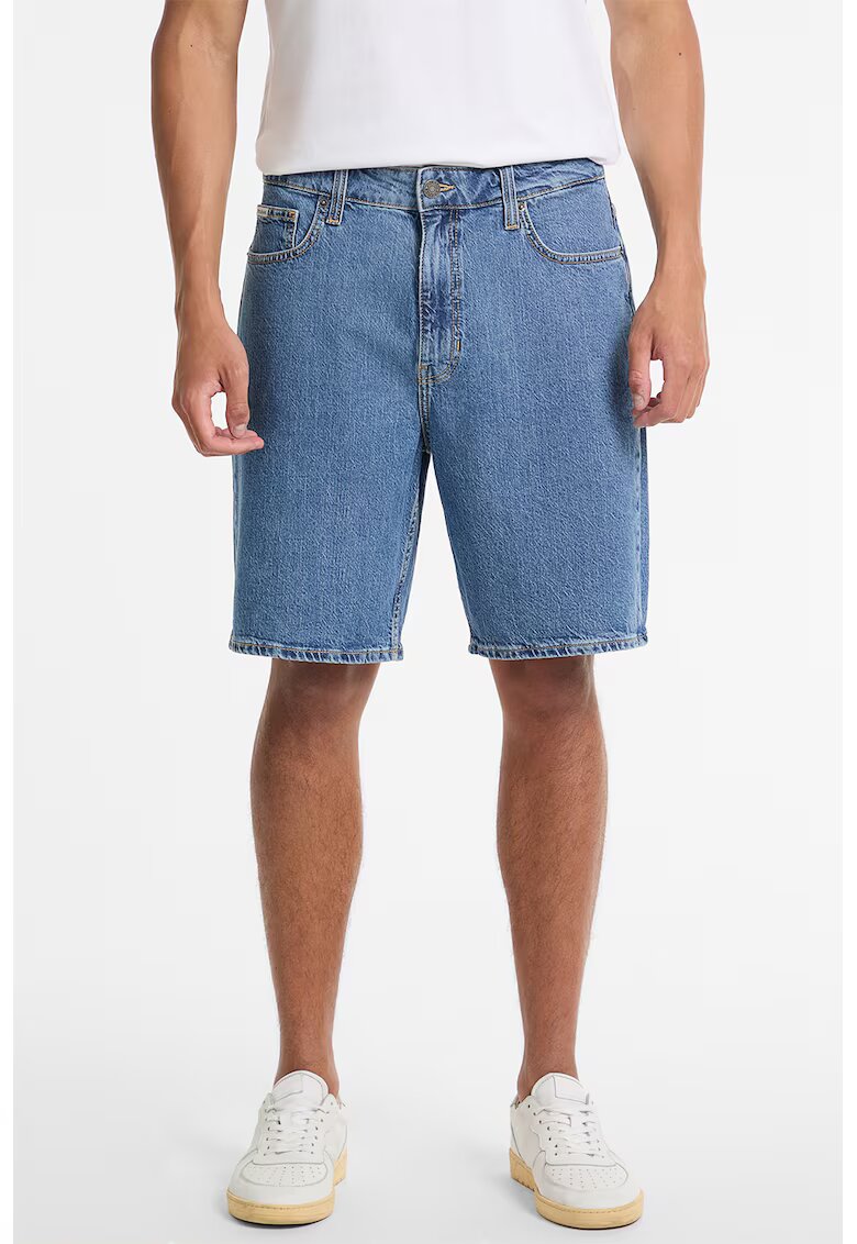 GUESS JEANS Blugi scurti din denim cu buzunare - Albastru