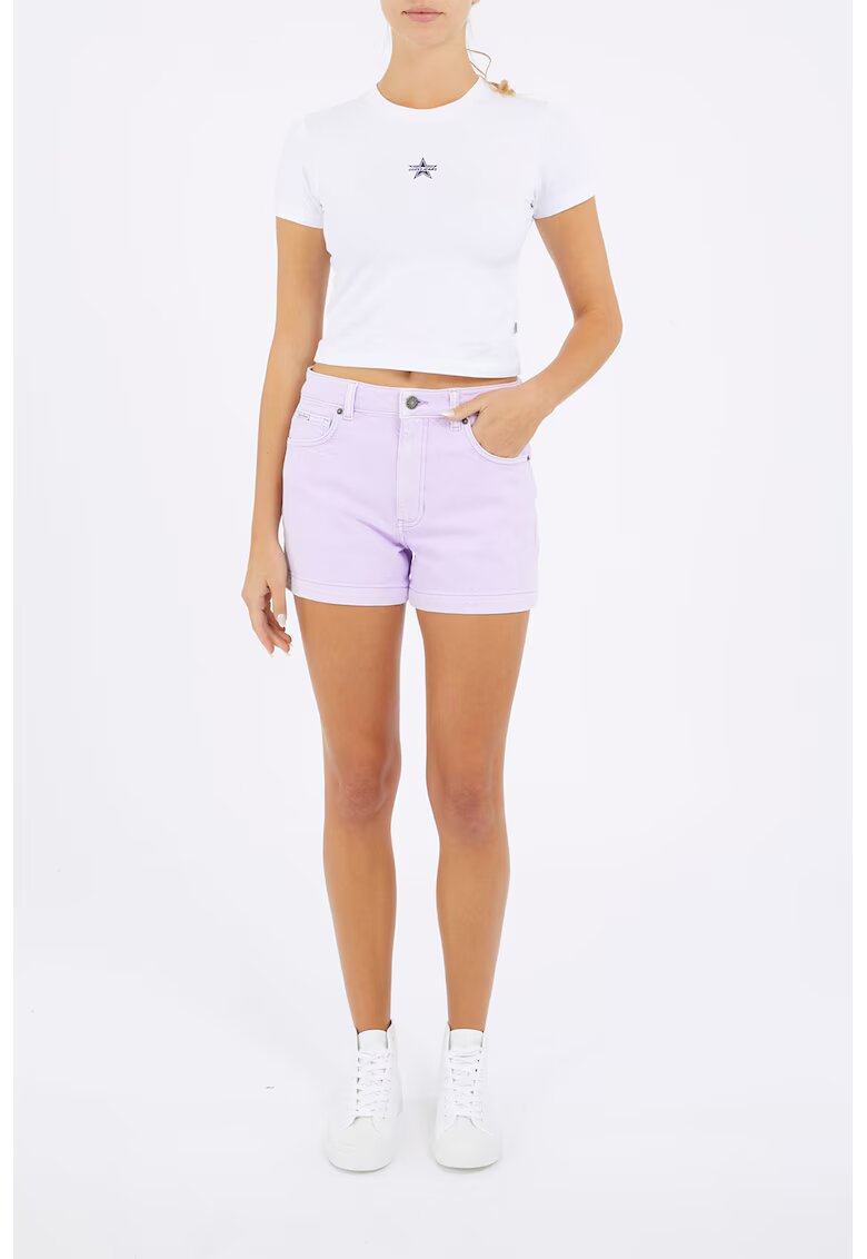 GUESS JEANS Blugi scurti mom fit - Lila