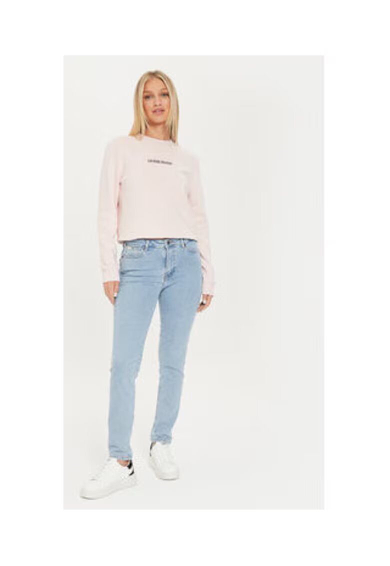 GUESS JEANS Bluza de trening cu logo brodat si maneci cazute
