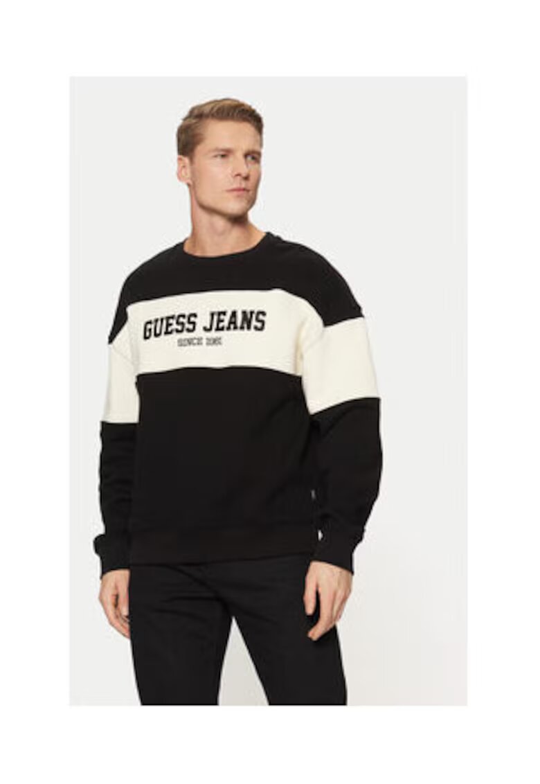 GUESS JEANS Bluza de trening din amestec de bumbac cu design logo