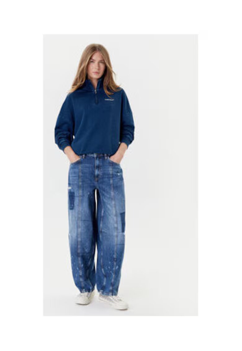 GUESS JEANS Bluzon lejer cu maneci cazute si fenta cu fermoar