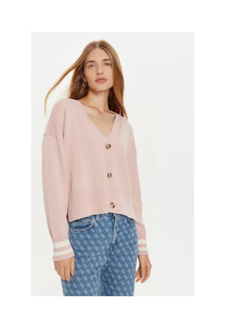 GUESS JEANS Cardigan cu croiala lejera si maneci cazute
