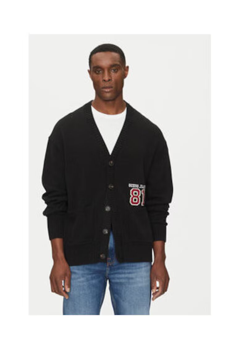 GUESS JEANS Cardigan din bumbac cu nasturi