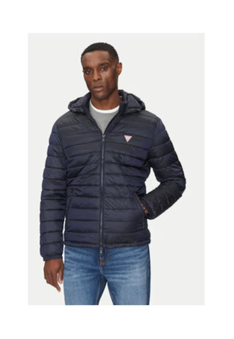 GUESS JEANS Geaca matlasata cu gluga