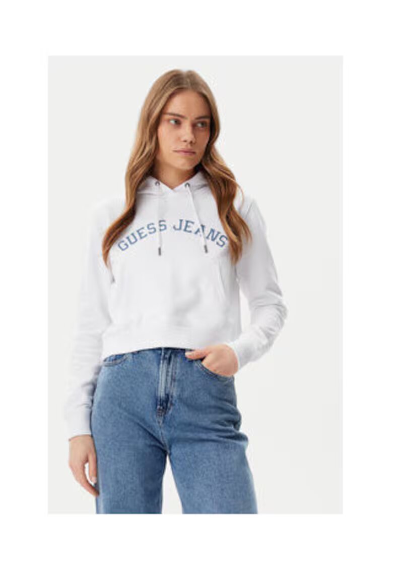 GUESS JEANS Hanorac crop cu gluga