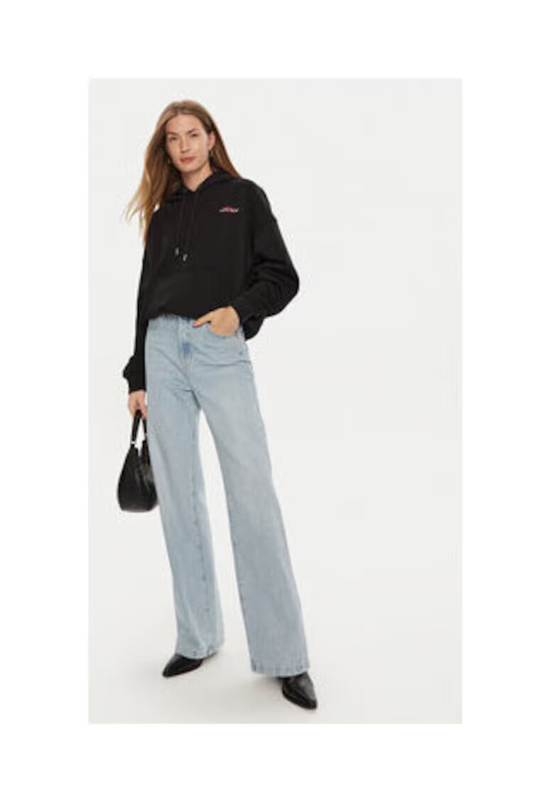 GUESS JEANS Hanorac cu maneci cazute si buzunar kangaroo